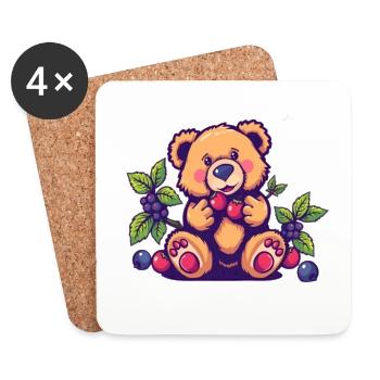 Cute Bear Bear Gift Birthday - Coasters (set of 4) - white - Front