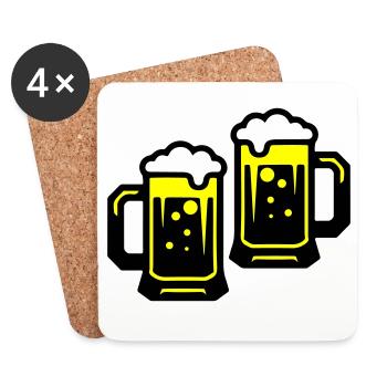 Bier Prost Symbol - Untersetzer (4er-Set) - Weiß - Vorne