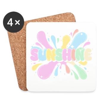 Sunshine Splash - Untersetzer (4er-Set) - Weiß - Vorne
