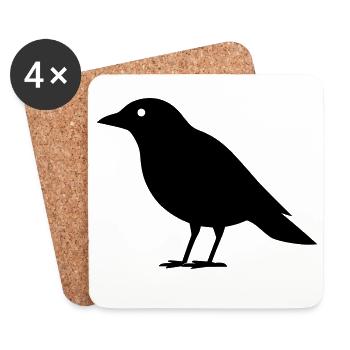 crow - Coasters (set of 4) - white - Front