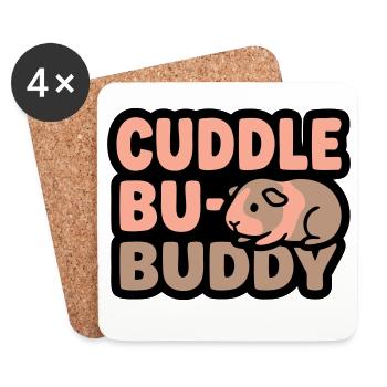 Guinea Pig Love Cuddle Buddy Pet - Coasters (set of 4) - white - Front