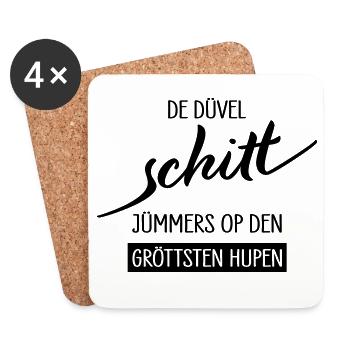 De Duevel Schitt Juempers Shirt - Untersetzer (4er-Set) - Weiß - Vorne