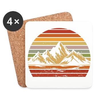Hiking Mountain Trail Backpacking Outdoors Poaching - Coasters (set of 4) - white - Front