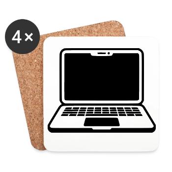 ordinateur portable - Dessous de verre (lot de 4) - blanc - Devant