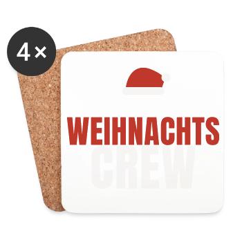Weihnachts Crew Weihnachtsmütze Familie Team Fest - Untersetzer (4er-Set) - Weiß - Vorne