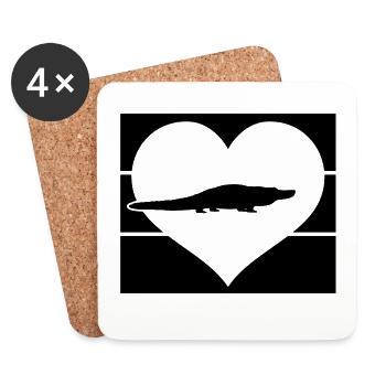 Alligator Heart - Coasters (set of 4) - white - Front