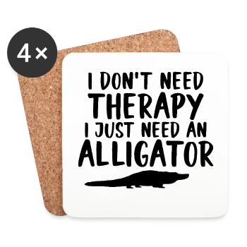 Alligator Saying Reptile - Coasters (set of 4) - white - Front