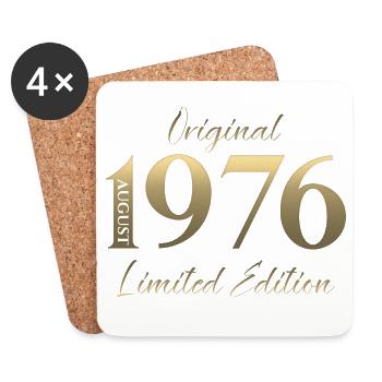 50. Geburtstag Geschenk Original August 1976 - Untersetzer (4er-Set) - Weiß - Vorne