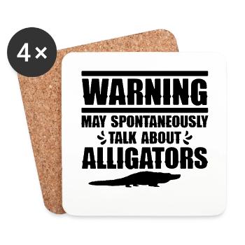 Alligator Reptil - Untersetzer (4er-Set) - Weiß - Vorne