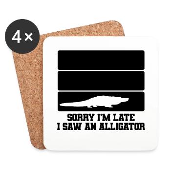 Alligator Silhouette Humor - Untersetzer (4er-Set) - Weiß - Vorne