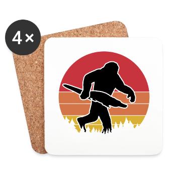 Bigfoot Alligator Vintage Silhouette - Coasters (set of 4) - white - Front