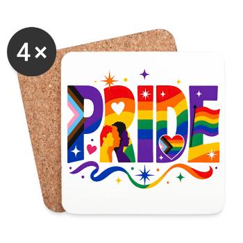Pride Spruch für LGBTQ Aktivisten & Fans - Untersetzer (4er-Set) - Weiß - Vorne