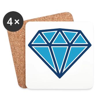 Blue Diamond Gem-Ikone für luxuriöses Branding-Design - Untersetzer (4er-Set) - Weiß - Vorne