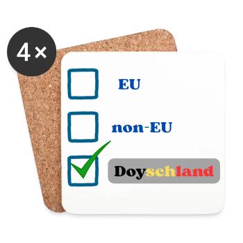 EU, non-EU oder Doyschland? - Untersetzer (4er-Set) - Weiß - Vorne