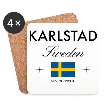Karlstad Sweden Coordinates Travel Souvenir - Coasters (set of 4) - white - Front