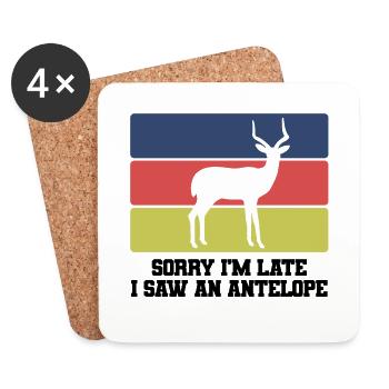 Antelope Humor Saying - Coasters (set of 4) - white - Front