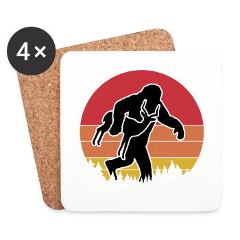 Bigfoot Antelope Vintage Humor - Coasters (set of 4) - white - Front