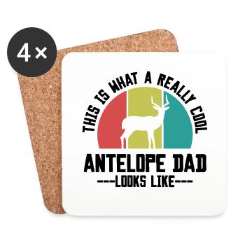 Antelope Dad Retro - Coasters (set of 4) - white - Front