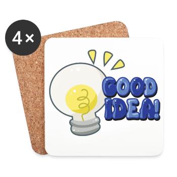 Good Idea Light Bulb Comic - Coasters (set of 4) - white - Front