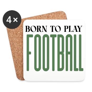 Glyphes de football allongés - Dessous de verre (lot de 4) - blanc - Devant