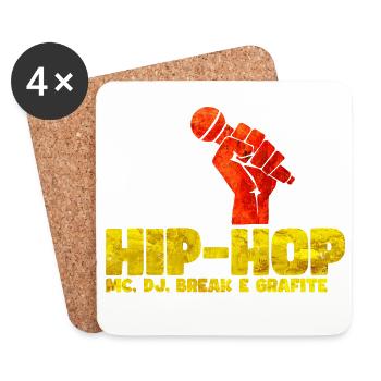 Hip Hop Fist Basketball Tee - Coasters (set of 4) - white - Front