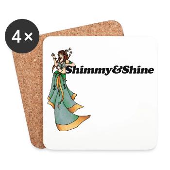 Déesse du Shimmy en Vert - Dessous de verre (lot de 4) - blanc - Devant