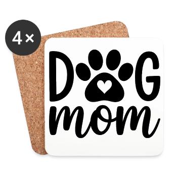 Maman chien - Dessous de verre (lot de 4) - blanc - Devant