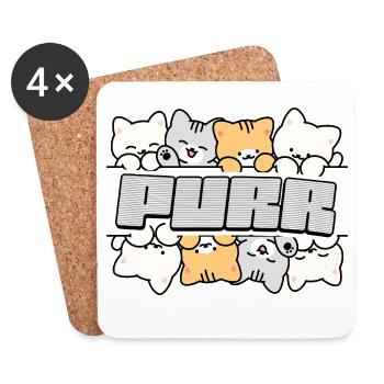 Cat Crew  Logo - Coasters (set of 4) - white - Front