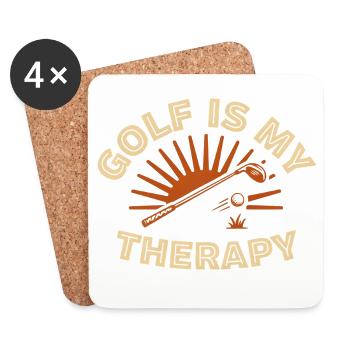 Golf Is My Therapy Retro - Coasters (set of 4) - white - Front