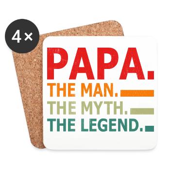 Papa The Man Myth Legend - Coasters (set of 4) - white - Front