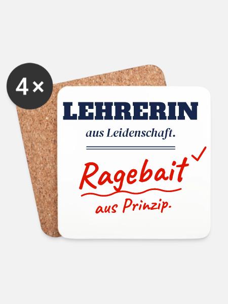 Lehrerin aus Leidenschaft Ragebait Jugendwort 2026 - Untersetzer (4er-Set) - Weiß