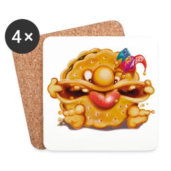 Scherzkeks - Untersetzer (4er-Set) - Weiß - Vorne