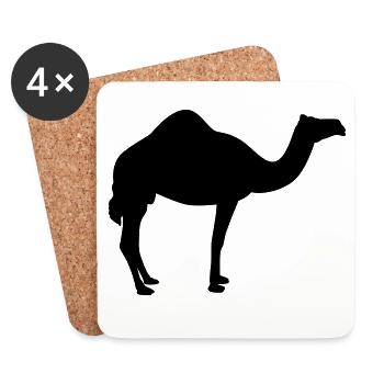 Kamel | Wüste | Dubai | Wüstenschiff - Dessous de verre (lot de 4) - blanc - Devant