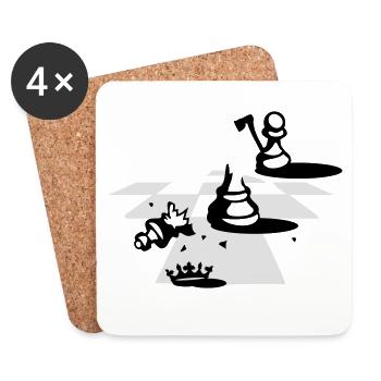 Échec et mat - Dessous de verre (lot de 4) - blanc - Devant