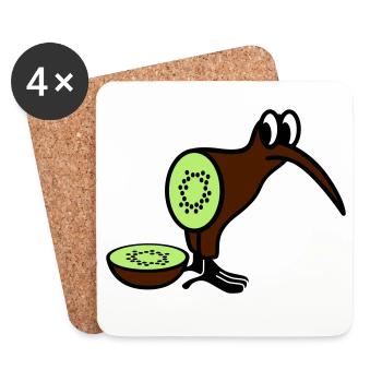 Kiwi - Dessous de verre (lot de 4) - blanc - Devant