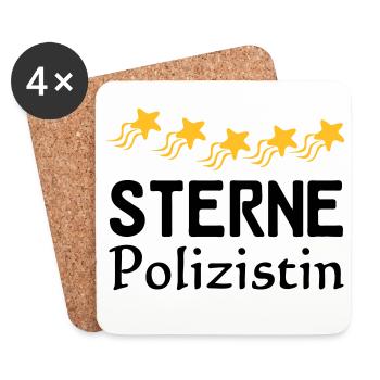 Sterne Polizistin Geschenk - Untersetzer (4er-Set) - Weiß - Vorne