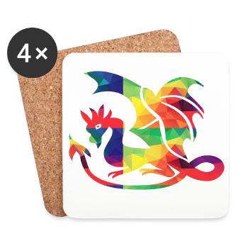 Colorful Dragon - Coasters (set of 4) - white - Front