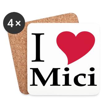 I love Mici - Das Nationalgericht in Rumänien - Untersetzer (4er-Set) - Weiß - Vorne