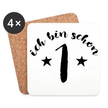 Ich bin schon 1 - T-Shirt - Untersetzer (4er-Set) - Weiß - Vorne