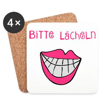 Bitte Lächeln - - Untersetzer (4er-Set) - Weiß - Vorne