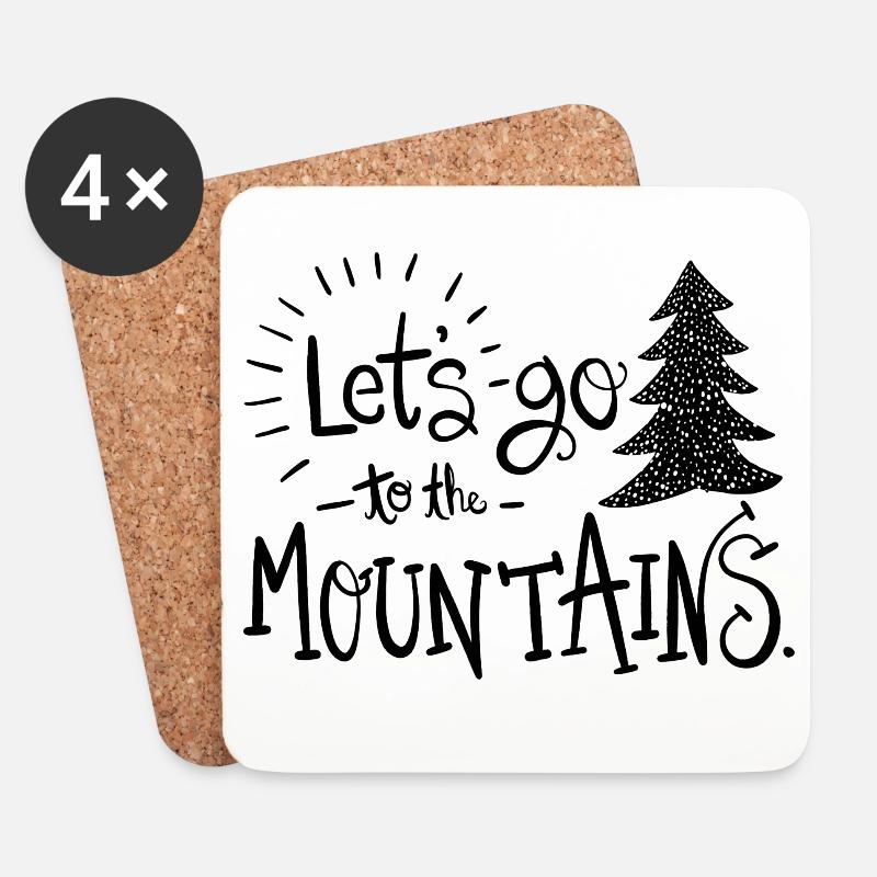 lets go to the mountains - Untersetzer (4er-Set) - Weiß