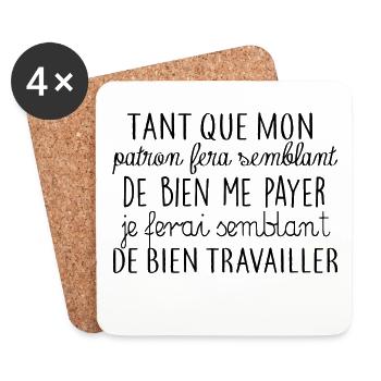 Je ferai semblant - Dessous de verre (lot de 4) - blanc - Devant