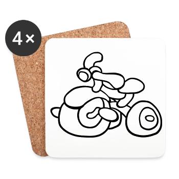 tricycle - Dessous de verre (lot de 4) - blanc - Devant