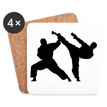 karate - Dessous de verre (lot de 4) - blanc - Devant