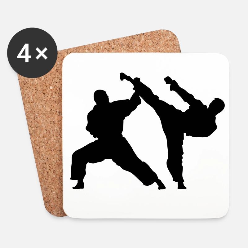 Karate - Untersetzer (4er-Set) - Weiß