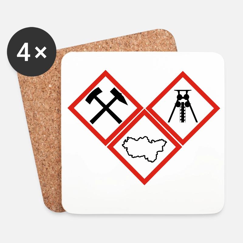 GEFAHR RUHRPOTT - Untersetzer (4er-Set) - Weiß