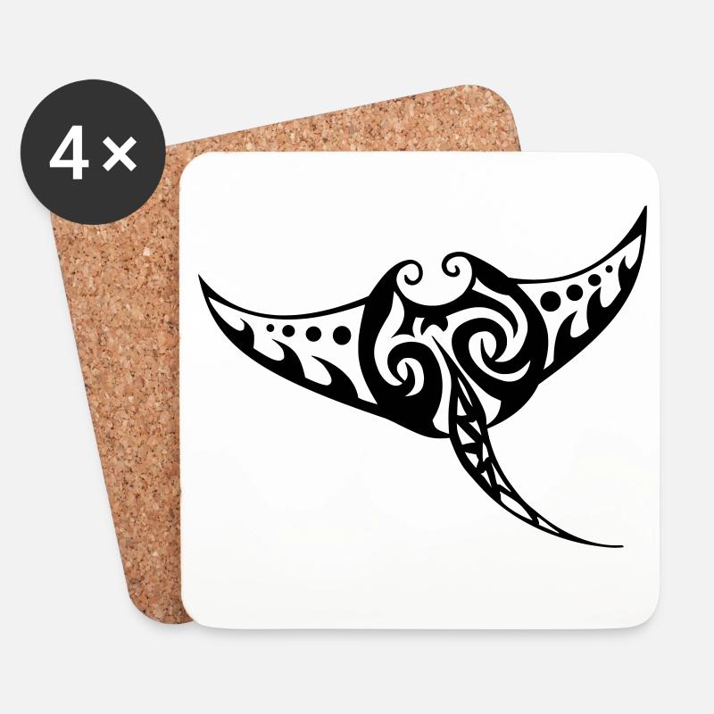 Manta Rochen - Untersetzer (4er-Set) - Weiß
