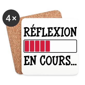 Réflexion en cours... - Dessous de verre (lot de 4) - blanc - Devant