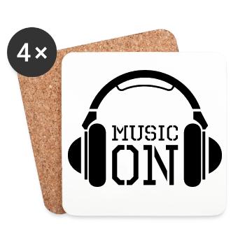 Headphones Icon Music Beats Dj Graphic Team icon - Coasters (set of 4) - white - Front