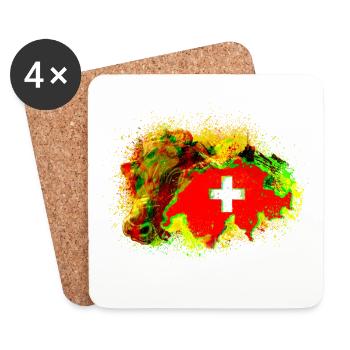 crazy switzerland - Untersetzer (4er-Set) - Weiß - Vorne